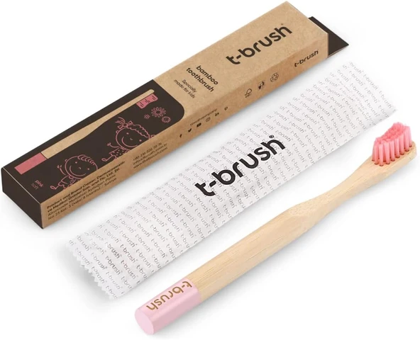 Vegan Bambu Çocuk Fırçası - Yumuşak - -Plastik İçermez (Pembe) ürün görseli 1