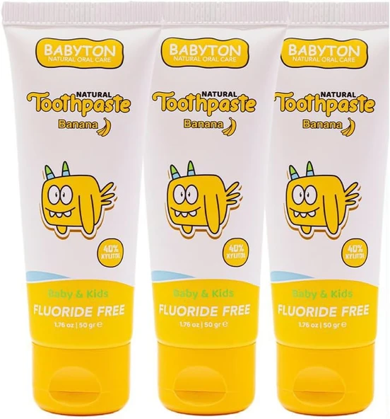 Babyton Doğal Muzlu Florürsüz Macunu 3'Lü Set 50 Gr ürün görseli 1