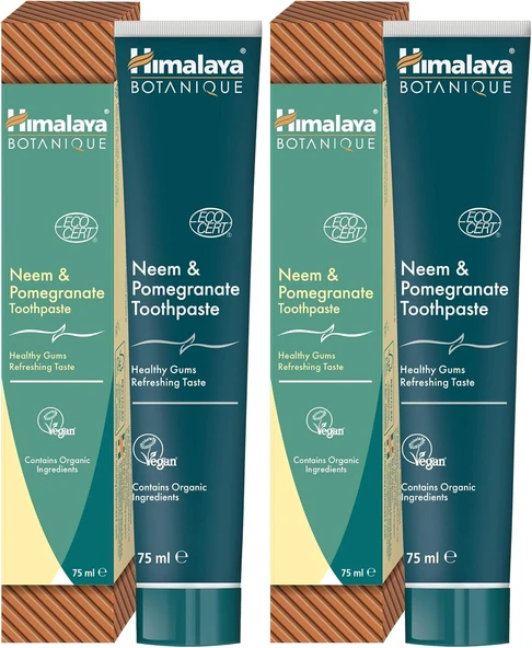 Himalaya Botanique Macunu 75 Ml | Ecocert Cosmos | Organik Bileşenler, Neem, Nar | Florür Gluten İçermez (2 Paketi) ürün görseli 1