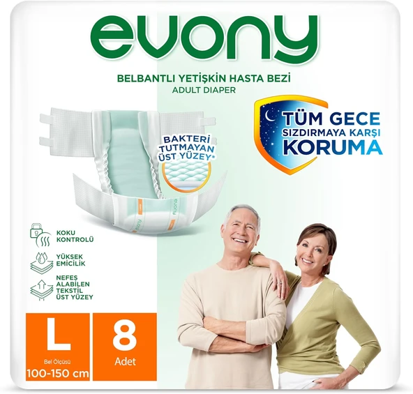 Evony Yetişkin Bezi Bakteri Tutmayan Yüzey Large 8 Li ürün görseli 1