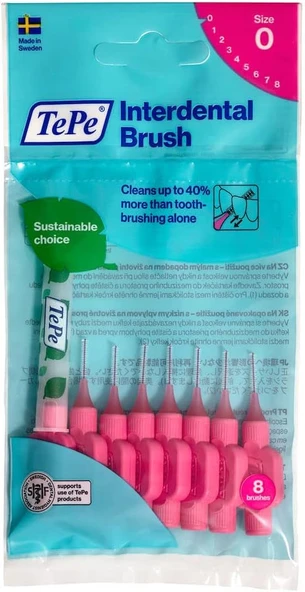 Tepe 0.4 Mm - Pembe Arayüz Fırçası (1 X 8 Adet) ürün görseli 1