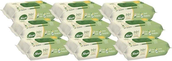 Sleepy Islak Havlu Mendil Doğal Organik Pamuklu 50 Yaprak Plastik Kapaklı (9 Lu Set) ürün görseli 1