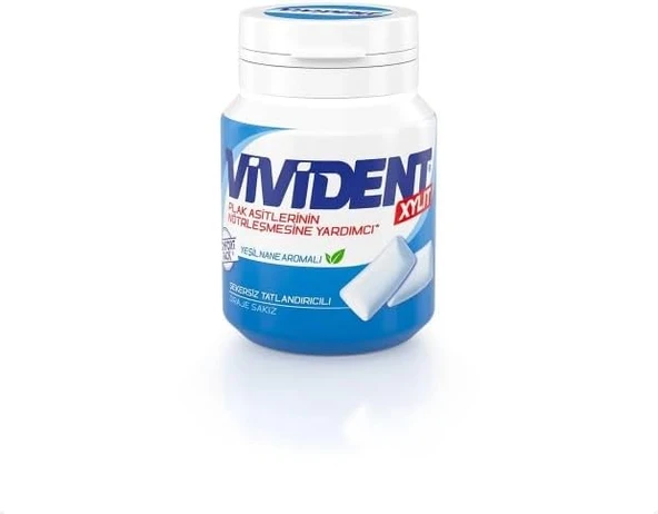 Vivident Yeşil Nane Aromalı Şekersiz-Tatlandırıcılı Draje Sakız Kutu 67G ürün görseli 1