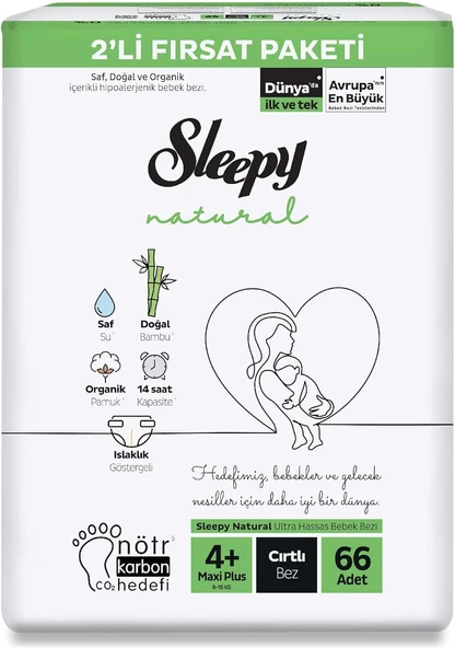 Sleepy 2'Li Fırsat Paketi Bebek Bezi 4+ Numara Maxi 66 Adet ürün görseli 1