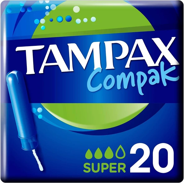 Tampax Compak Tampon Super Aplikatörlü 20 Adet ürün görseli 1