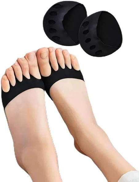 Kyrotech Kadınlar İçin Ön Ayak Pedleri Çorap Tipi, Görünmez, Kaymaz, Nefes Alabilir Ayak Yastığı, Metatarsal Destekli, Ayak Ağrısı Giderici, Yüksek Topuklu Ayakkabılarla Uyumlu Ter Emici Çorap 1 Çift ürün görseli 1