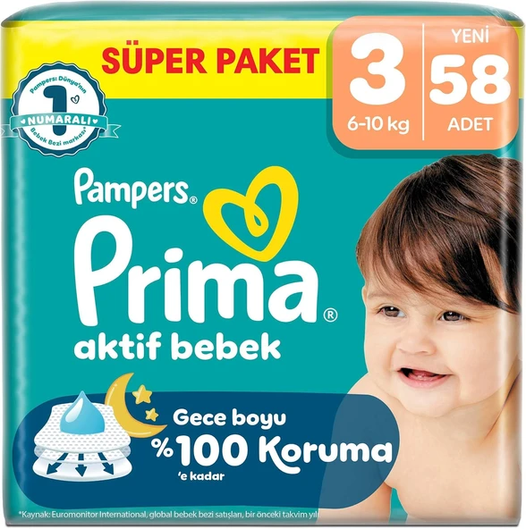 Aktif Bebek Süper Paket 3 Beden 58 Adet ürün görseli 1