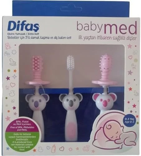 Difaş Baby Med Bebek Ağız Bakım Seti (Pembe) ürün görseli 1