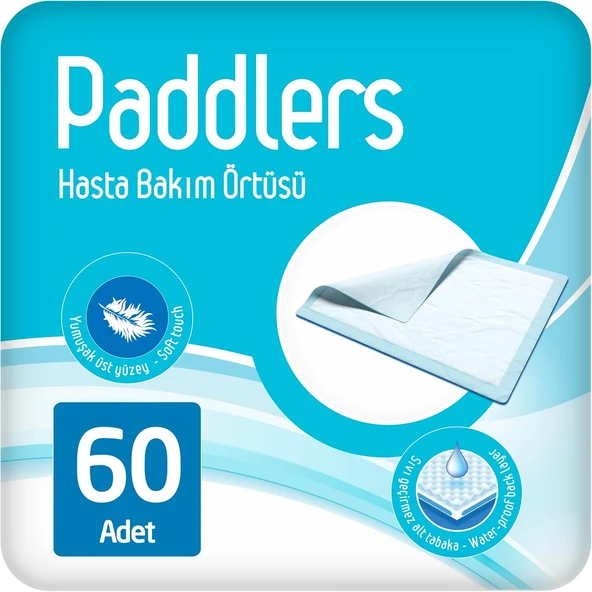 Paddlers Hasta Bakım Yatak Koruyucu Örtü 60X90 Cm 60 Adet – Emici, Sıvı Geçirmez ürün görseli 1