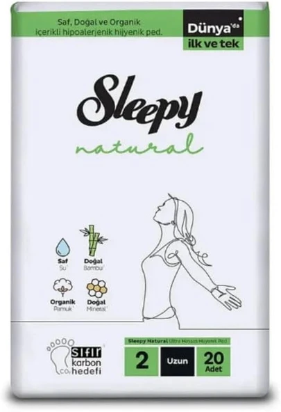 Sleepy Hijyenik Ped Uzun 20 Adet*2 Paket Toplam 40 Adet ürün görseli 1