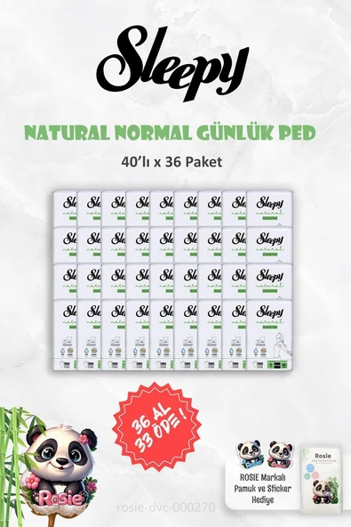 Sleepy 36 Al 33 Öde Hassas Günlük Ped Normal 40 Adet Rosie ürün görseli 1