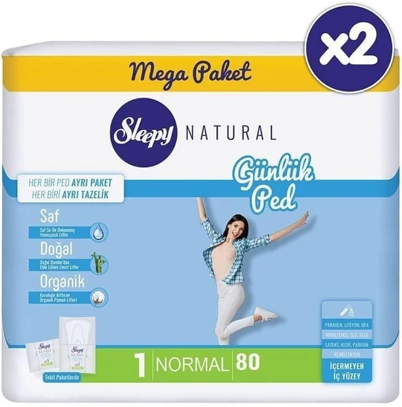 Sleepy Günlük Ped Normal 2X80 Adet ürün görseli 1