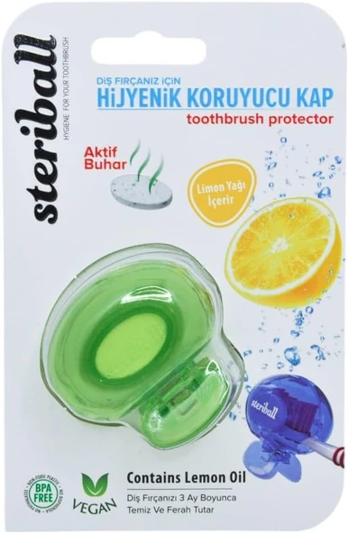 Steriball Fırçası Koruma Kabı - Limon Kokulu Yetişkin 2Li Manuel Fırçaları İçin (Karma Renk) (2 Adet Fırçası Koruma Kabı) ürün görseli 1