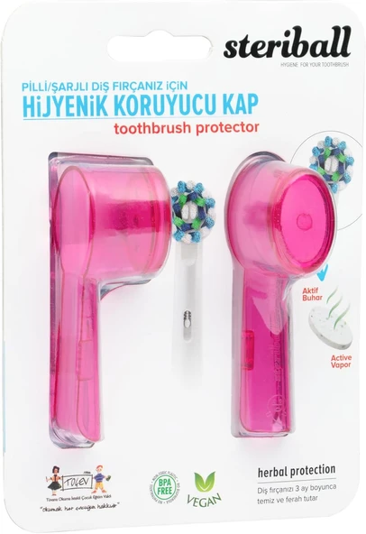 Steriball Şarjli Pi̇lli̇ Di̇ş Firçalari İçi̇n Hi̇jyeni̇k Di̇ş Firçasi Koruma Kabi-2'Li̇ Pembe X 2 ürün görseli 1