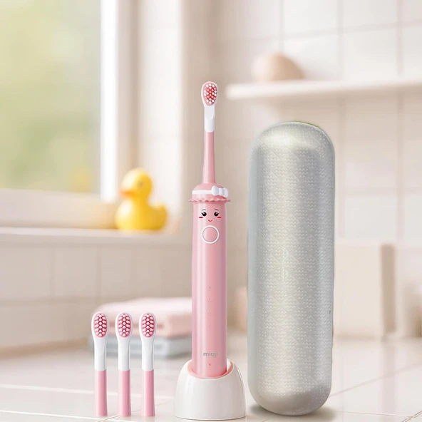 Mioji B2 Kids Care Şarj Edilebilir Fırçası Pembe + 4 Adet Fırça Başlık ürün görseli 1