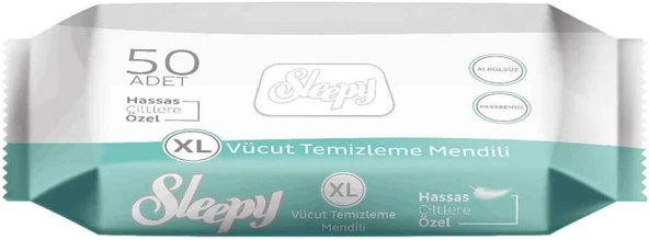 Sleepy Sensitive Vücut Temizleme Mendili 50 Yaprak ürün görseli 1