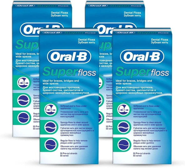 Super Floss İpi 50 Adet 4'Lü Paket ürün görseli 1