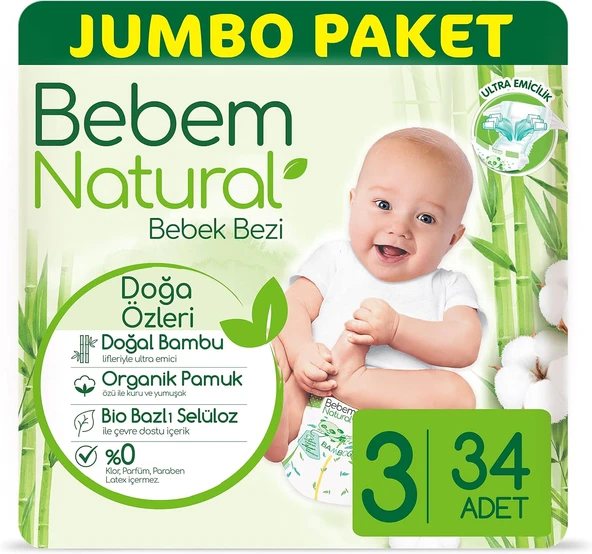 Bebem Bebek Bezi 3 Beden Midi 34 Adet ürün görseli 1