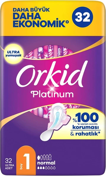 Orkid Platinum Hijyenik Ped Normal (Boy 1) 32 Adet Ped ürün görseli 1