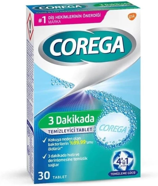 Corega 3 Dakikada Temizleyici Tablet ürün görseli 1