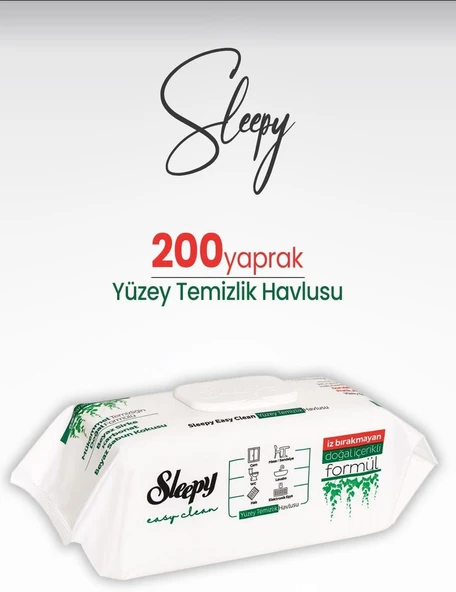 Sleepy Easy Clean Yüzey Temizlik Havlusu 200 Yaprak ürün görseli 1