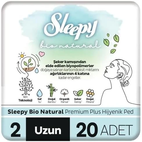 Sleepy Bio Hijyenik Ped Uzun 20 Adet Ped ürün görseli 1