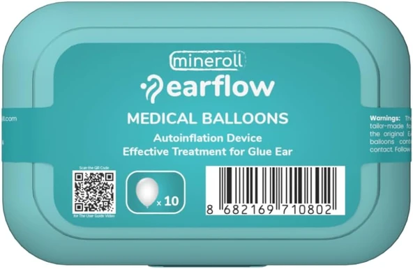 Mineroll Earflow Orta Kulak İltihabı Önleyici Için Yedek Balon (10 Adet), Kulak Basınç Dengeleyici Cihaz, Çocuklar Yetişkinler Için, 10 Balon ürün görseli 1