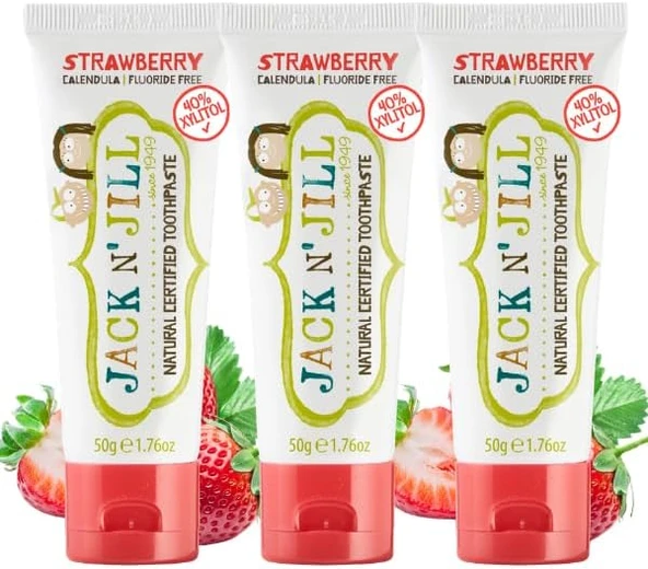 N' Jıll N Jill Doğal Macunu - Çilek Aromalı 3’Lü Paket (3X50G) ürün görseli 1