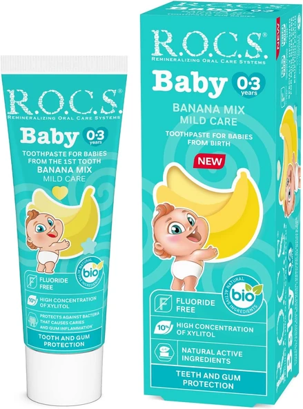 R.O.C.S. Baby 0-3 Yaş Muz Püresi Tadında Bebek Macunu 45G ürün görseli 1