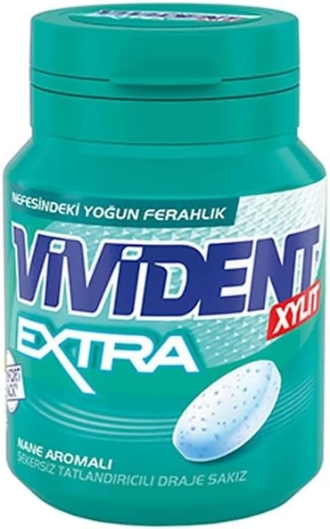Vivident Extra Mentol-Nane Aromalı Şekersiz-Tatlandırıcılı Draje Sakız Kutu 66G ürün görseli 1