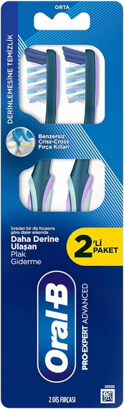 Pro-Expert Advanced Derinlemesine Temizlik Fırçası, Orta Sertlik, 2 Adet ürün görseli 1
