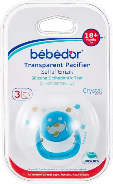 Bebedor 173 Crystal Series Damaklı Yalancı Emzik No:3, , Pembe, Ay Üzeri ürün görseli 1