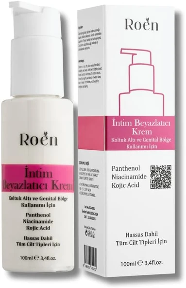 Roen İntim Bölge Beyazlatıcı Krem, Koltuk Altı Bölge Için, Panthenol Niacinamide İçerikli, 100Ml ürün görseli 1