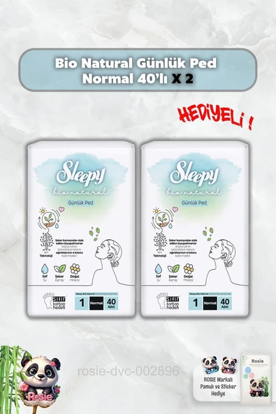Sleepy Bio Günlük Ped Normal 40'Lı X 2 Rosie ürün görseli 1