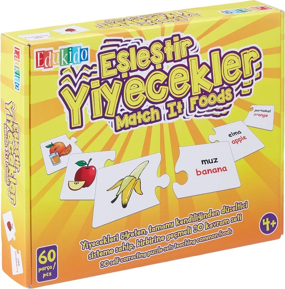 Eğitici Oyuncak Eşleştir Mukavva Puzzle Yiyecekler ürün görseli 1