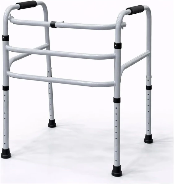 Ayarlanabilir Yürüteç, Tekersiz Walker, Metal Gövde, Kaymaz Ayaklı, 120 Kg Kapasiteli, Hasta Yaşlı Için Yürüme Destek Aparatı ürün görseli 1