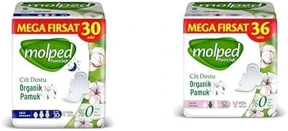 Molped Seti | Pure&Soft Gece Mega Fırsat 30 Adet X1 + Pure&Soft Uzun Mega Fırsat 36 Adet X1 ürün görseli 1