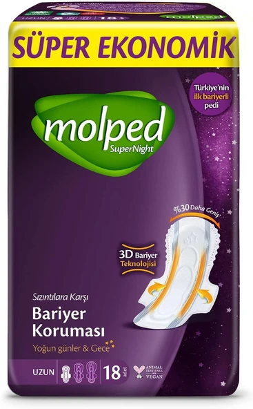 Molped Supernight Hijyenik Ped Uzun Süper Ekonomik Adet ürün görseli 1