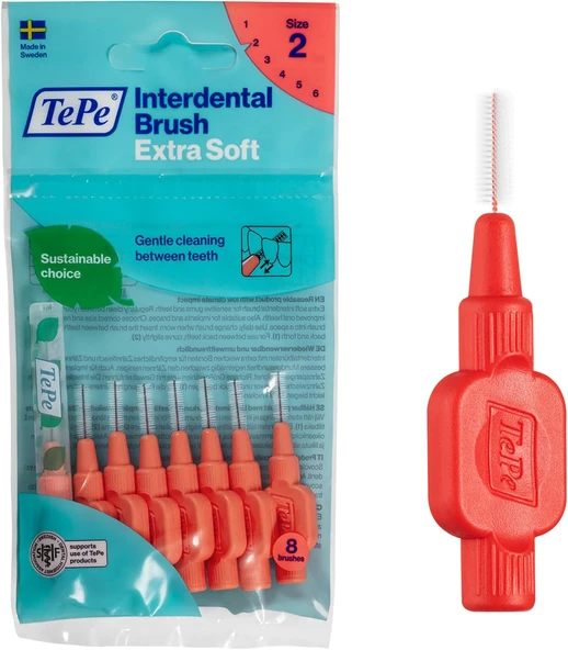 Tepe Interdental Brush Extra X Arayüz Fırçası Kırmızı 0.5 Mm 8 Li ürün görseli 1