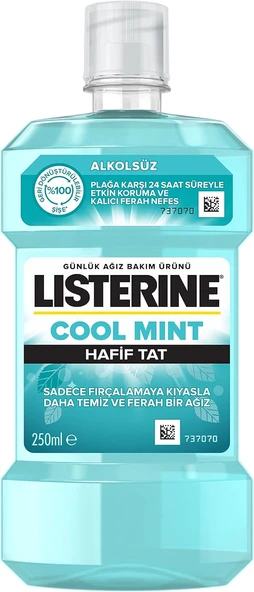 Listerine, Cool Mint, Günlük Ağız Bakım Ürünü, Hafif Tat, Sıfır Alkol, Nane Aromalı, 250Ml ürün görseli 1