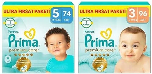 Bebek Bezi Care 5 Numara 74 Adet Fırsat Paketi Bebek Bezi Care 3 Numara 96 Adet Fırsat Paketi ürün görseli 1