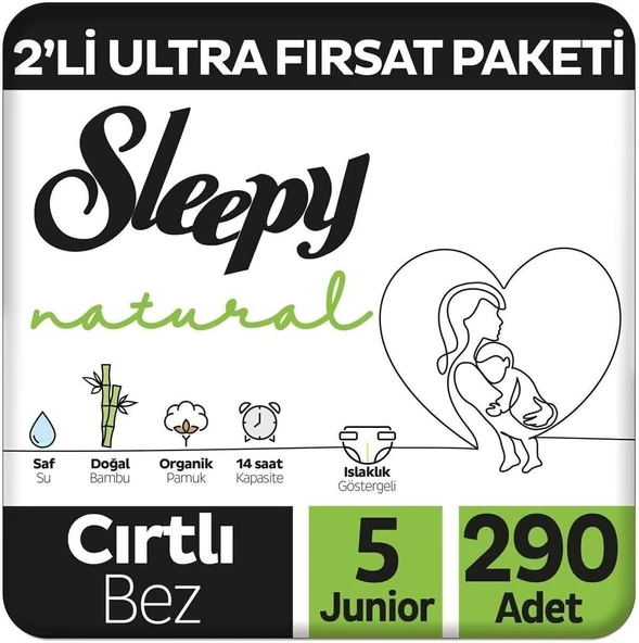 Sleepy 2'Li Fırsat Paketi Bebek Bezi 5 Numara Junior 290 Adet, 8682241215232-5 ürün görseli 1