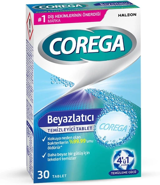 Corega Beyazlatıcı Temizleyici Tablet 30 Adet ürün görseli 1