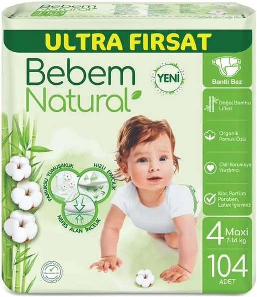 Bebem 4 Numara Maxi 104 Adet Bebek Bezi ürün görseli 1