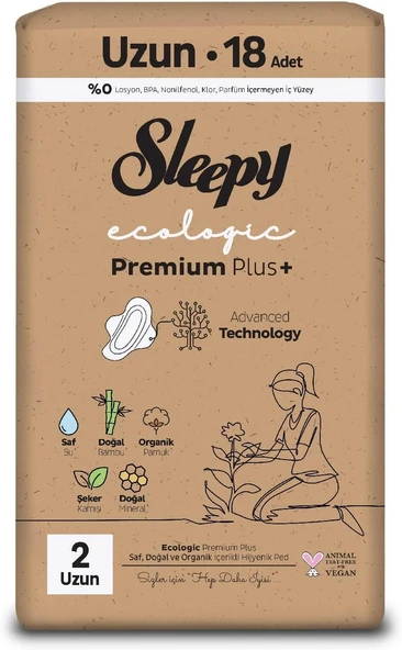 Sleepy Ecologic Hijyenik Ped Uzun Adet ürün görseli 1