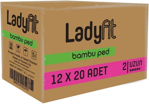 Ladyfit Bambu Uzun 240'Lı Vegan Ped (12 X 20 Adet) ürün görseli 1