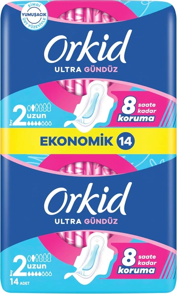 Orkid Hijyenik Ped Uzun (Boy 2) Ekonomik Paket 14 Adet Ped ürün görseli 1