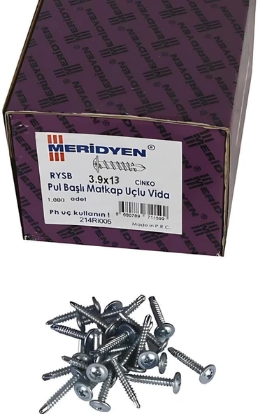 Meri̇dyen Pul Başlı Rysb Muv 3.9X13 1000 Li Paket ürün görseli 1