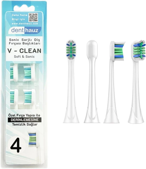 V Clean Sonic Temizlik - Sonicare Uyumlu 4 Adet Yedek Başlık ürün görseli 1