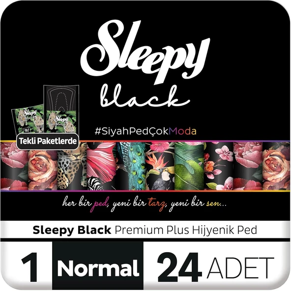 Sleepy Black Hijyenik Ped Normal 24 Adet Ped ürün görseli 1